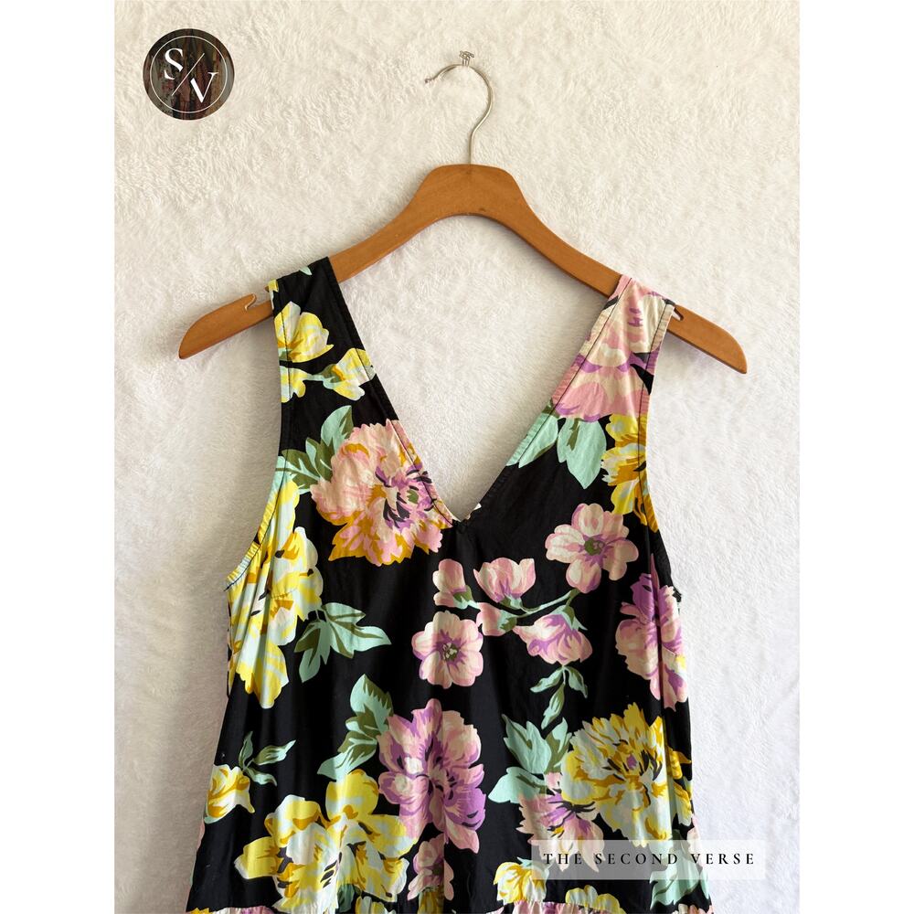 Who What Wear Black Boho Floral Maxi Dress Size Small - Picture 4 of 8